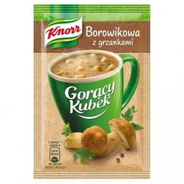 Zupa Knorr Gorący Kubek, borowikowa z grzankami, 15g